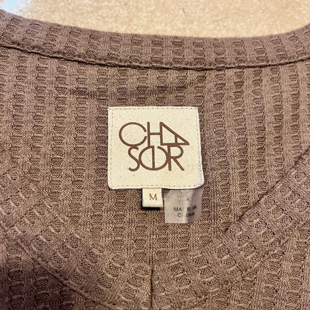 Chaser Thermal Long Sleeve Shirt Light Brown Waffle Knit Texture Size Medium EUC - Picture 6 of 7
